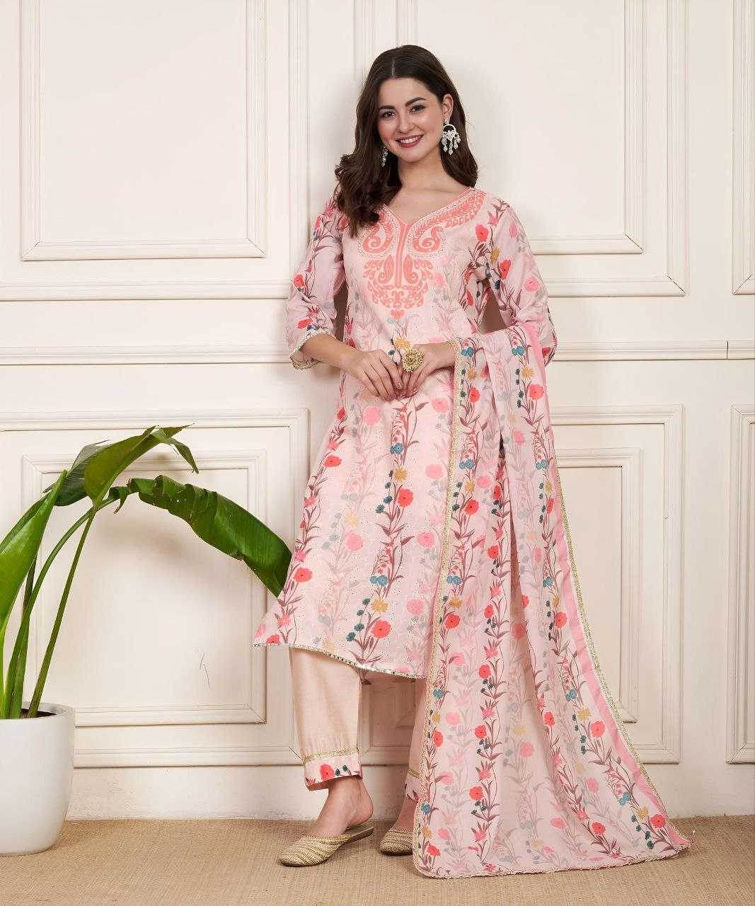 Chanderi Silk Suit - MYLUXURY LANE ENTERPRISE